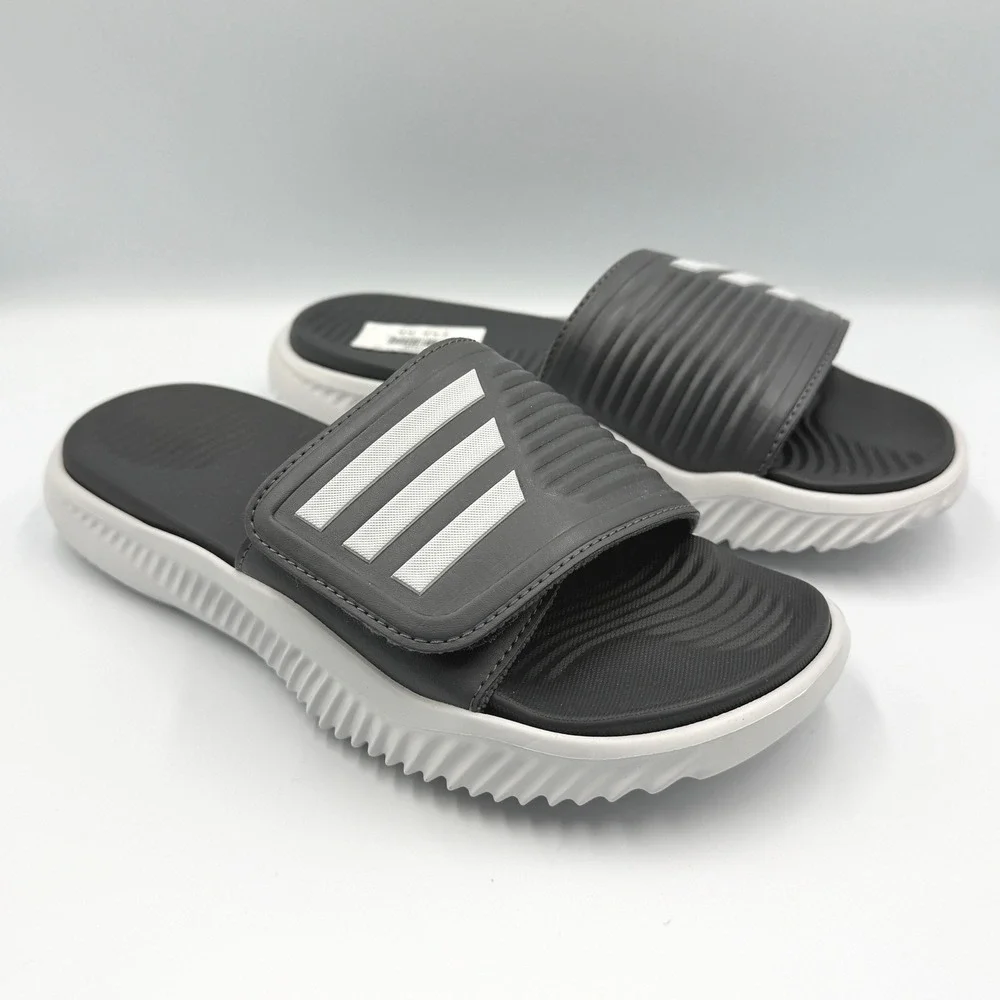 Adidas Alpharesponse Slide Mens 7 Womens 8 Grey JP5398 Adjustable Sandals *READ*